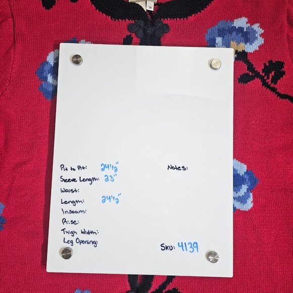 Coldwater Creek Cardigan Sweater Womens 3X Red Floral Frog Closures 90s Y2K - Picture 7 of 11